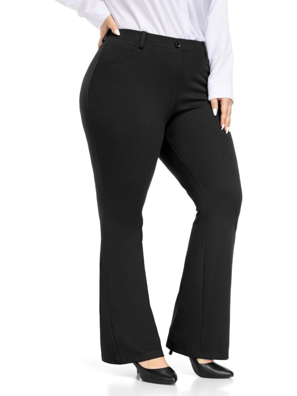 Plus Size Stretchy Bootcut Dress Pants for Women - Sizes 28, 30, 32, Comfortable